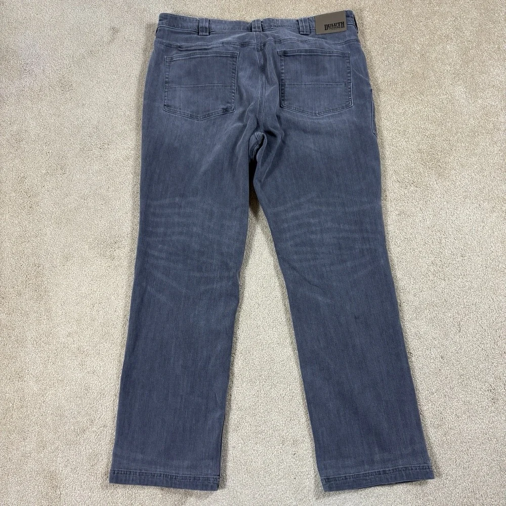 Duluth Trading Co Men's 42x34 Ballroom Double Flex Jeans Gray Denim Workwear